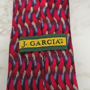 J. Garcia Vibrant Red and Blue Tie
